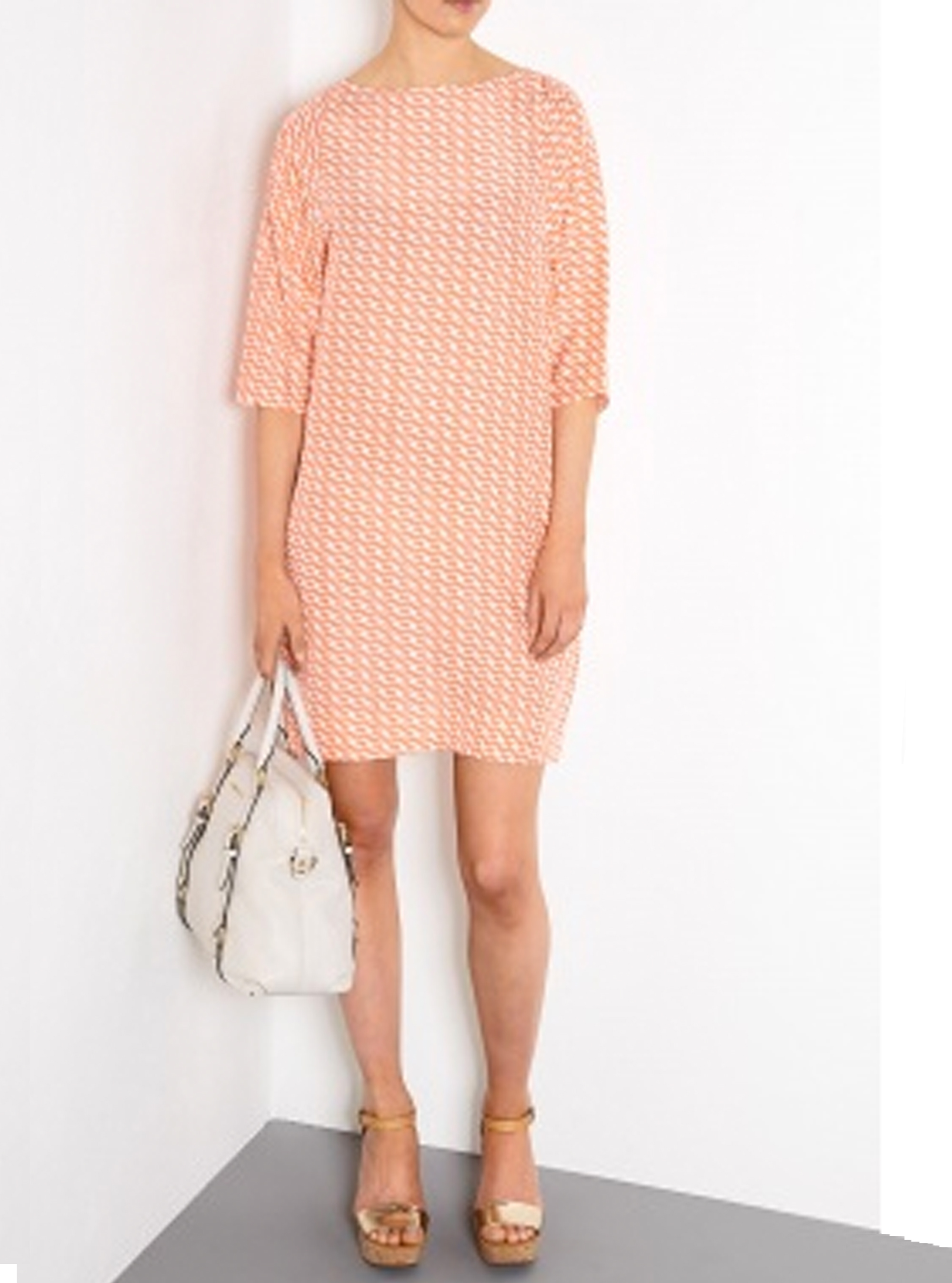 Bruuns Bazaar Coral Printed Silk Dress Bruuns Bazaar Coral Printed Silk Dress