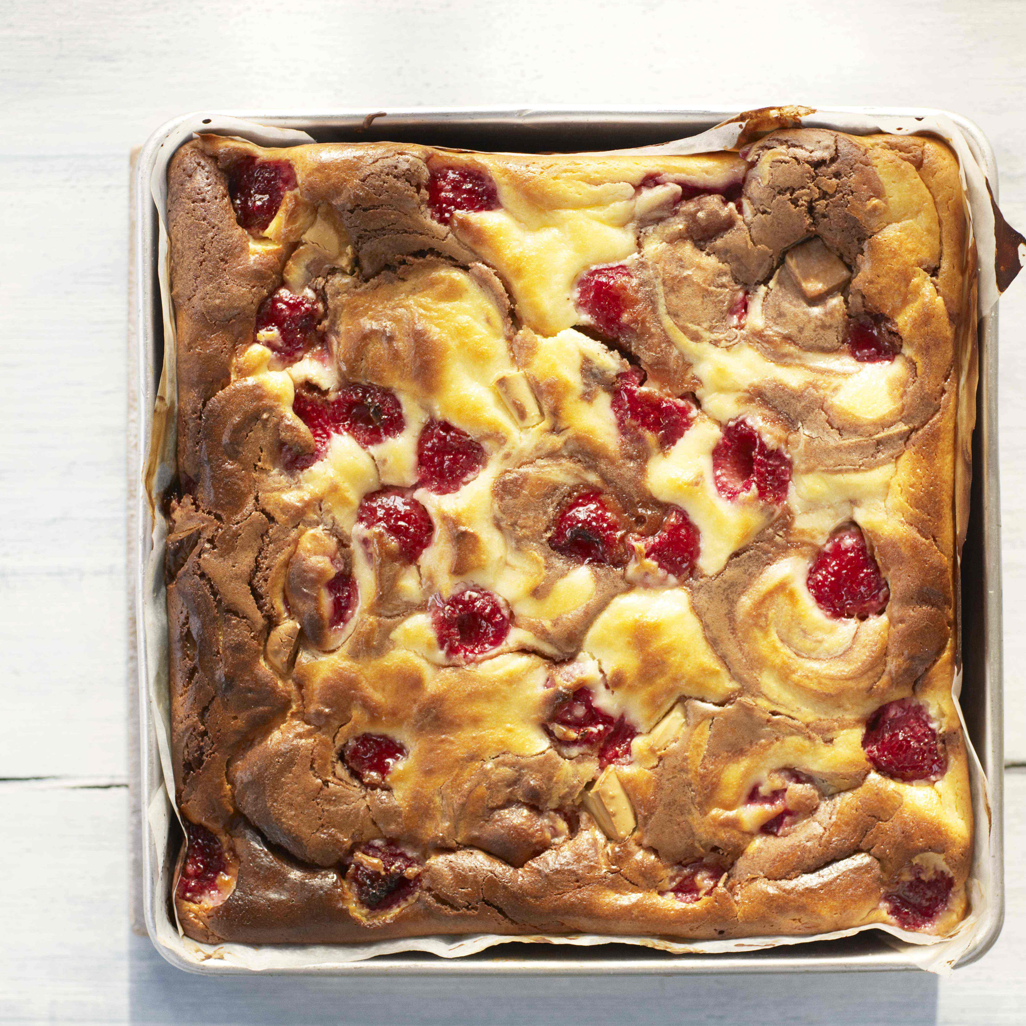 Raspberry Cheesecake Brownies photo Green & Blacks Raspberry Cheesecake Brownies