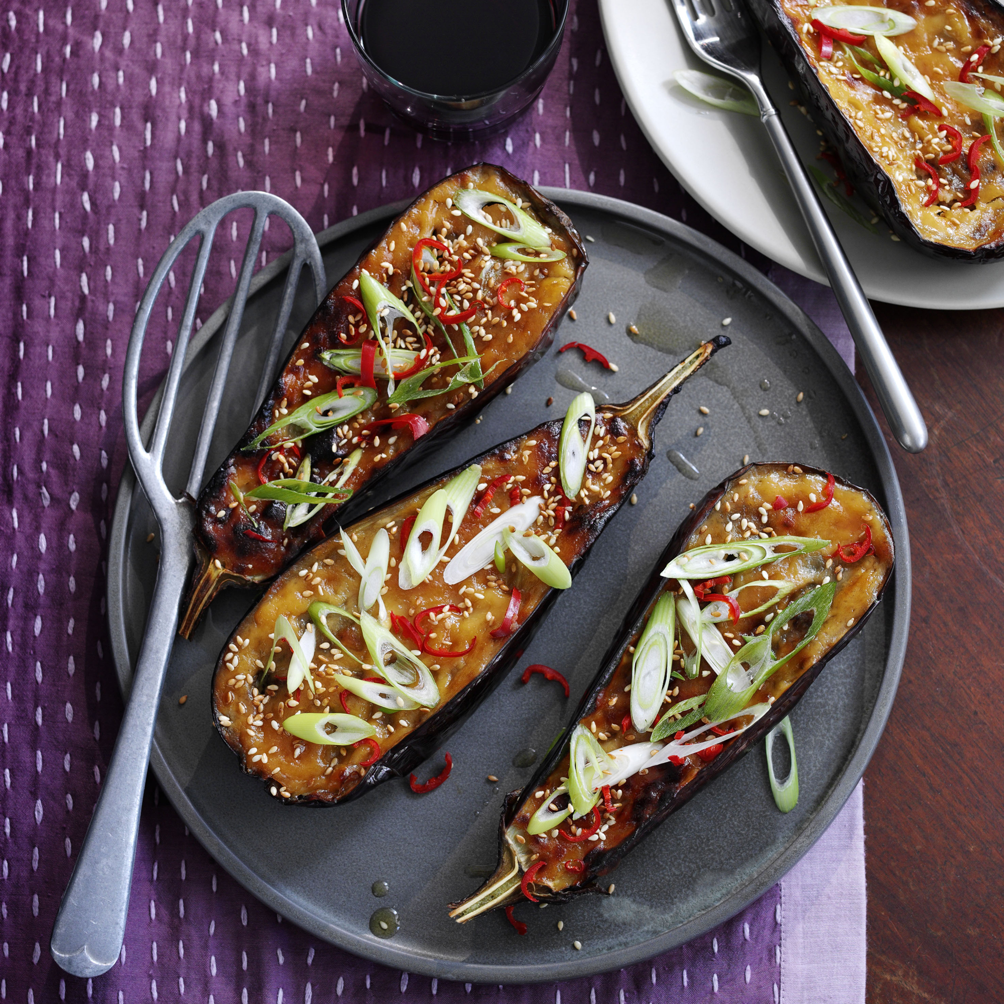 Baked Miso Aubergine Grilled Miso Aubergine photo Madhouse Cookbook by Jo Pratt