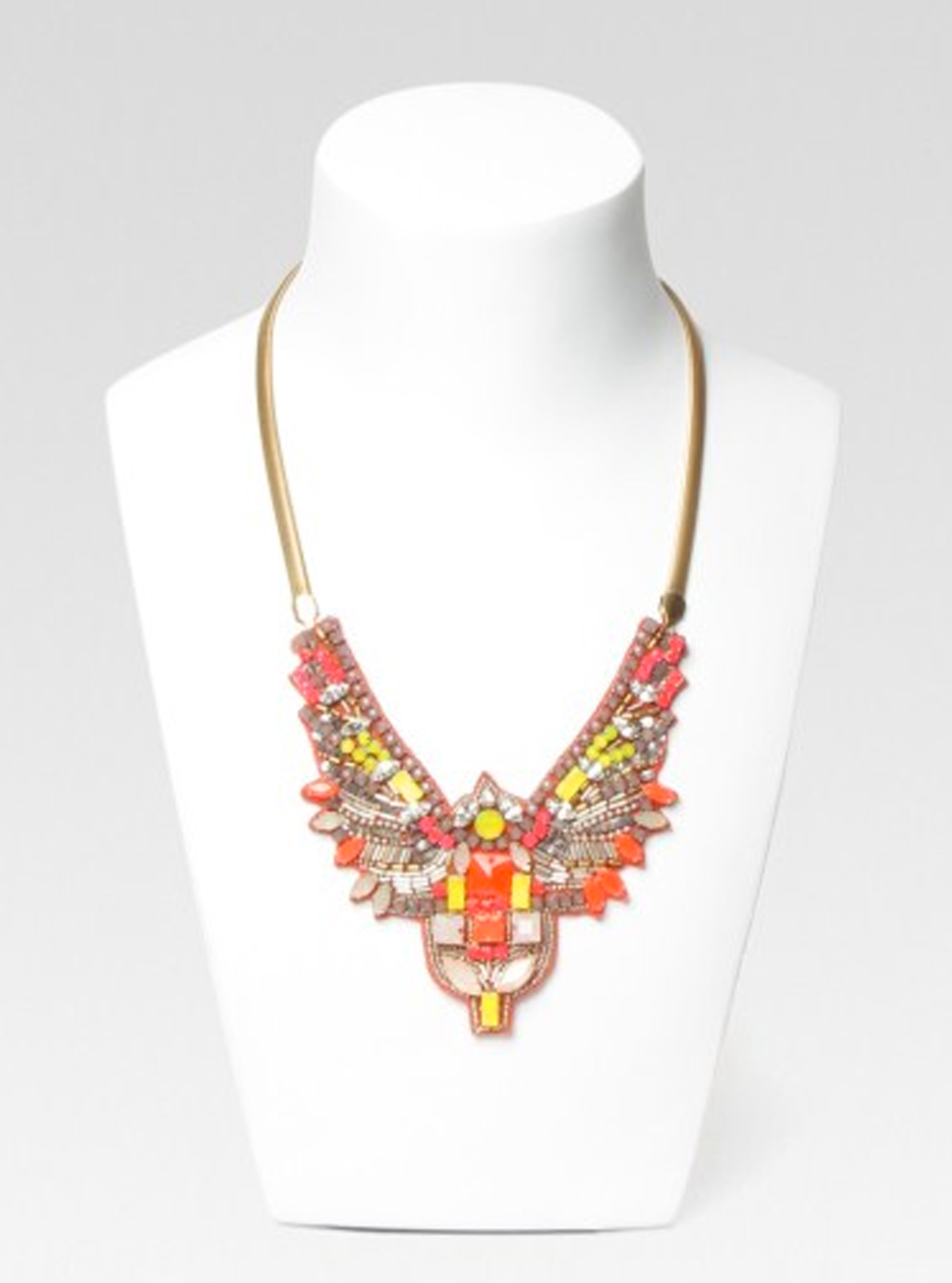 Hoss Intropia Neon Beaded Collar Necklace 