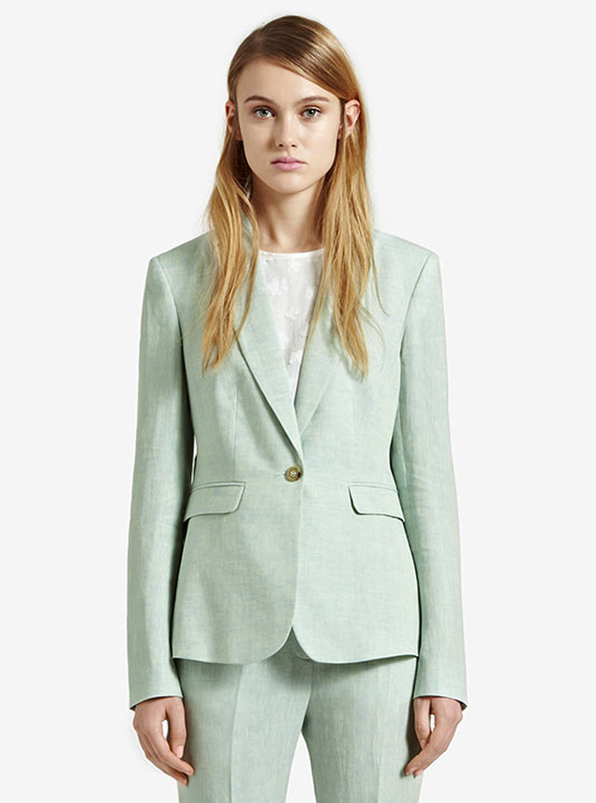 Reiss Linen Jacket in Peppermint