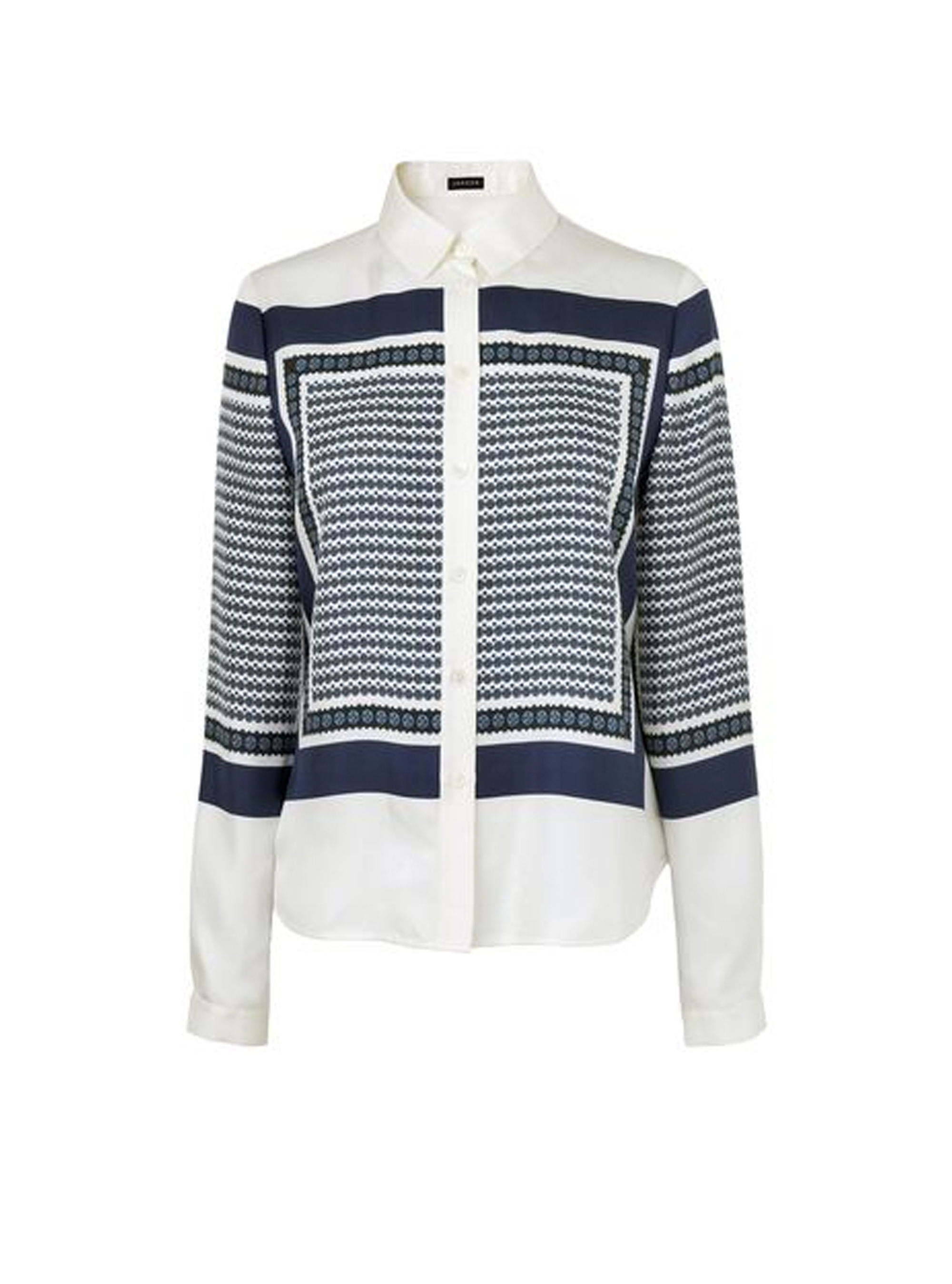 Jaeger blue and white print blouse Jaeger blue and white print blouse