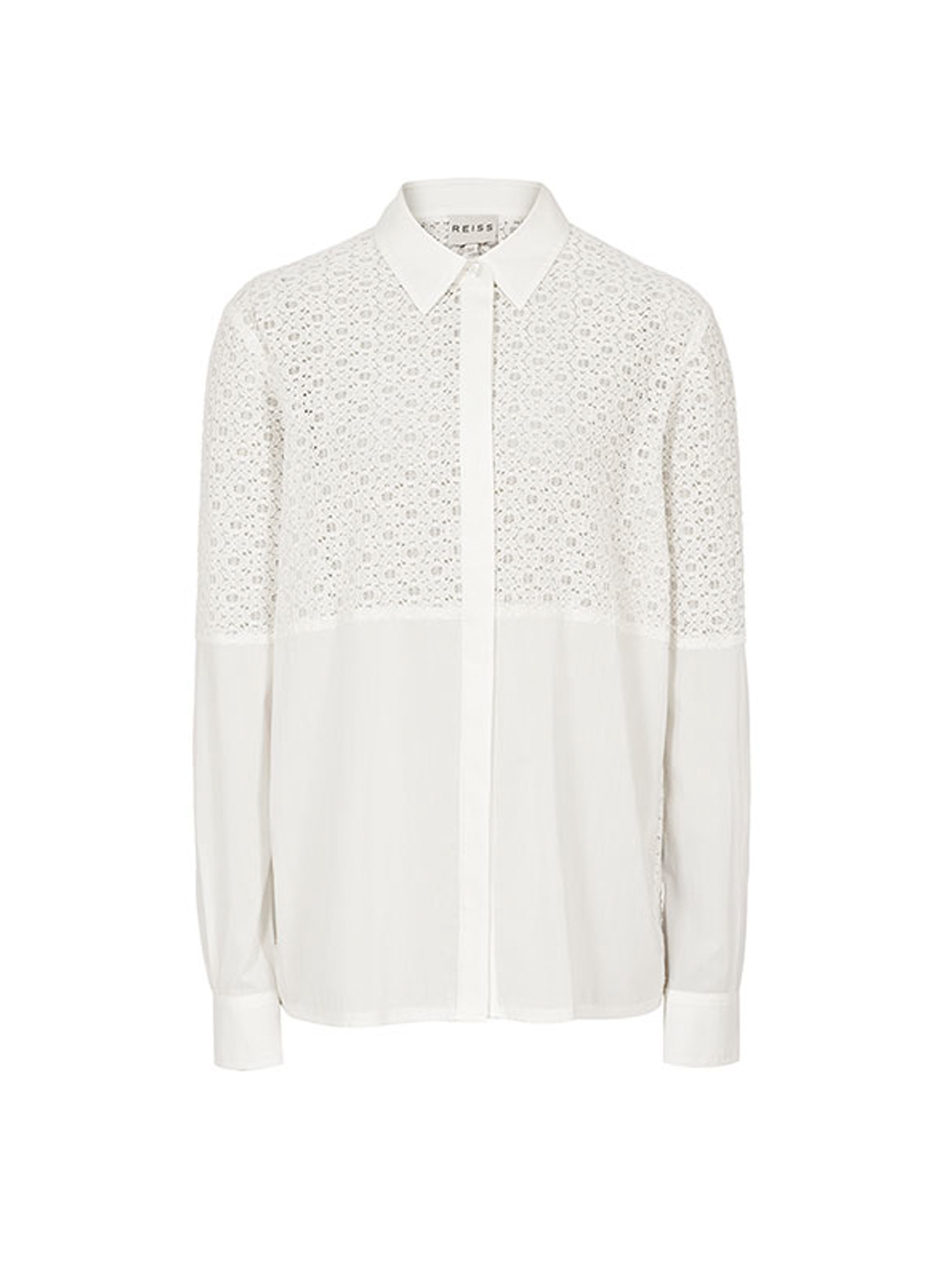 Reiss Tulipa Lace Insert Shirt 