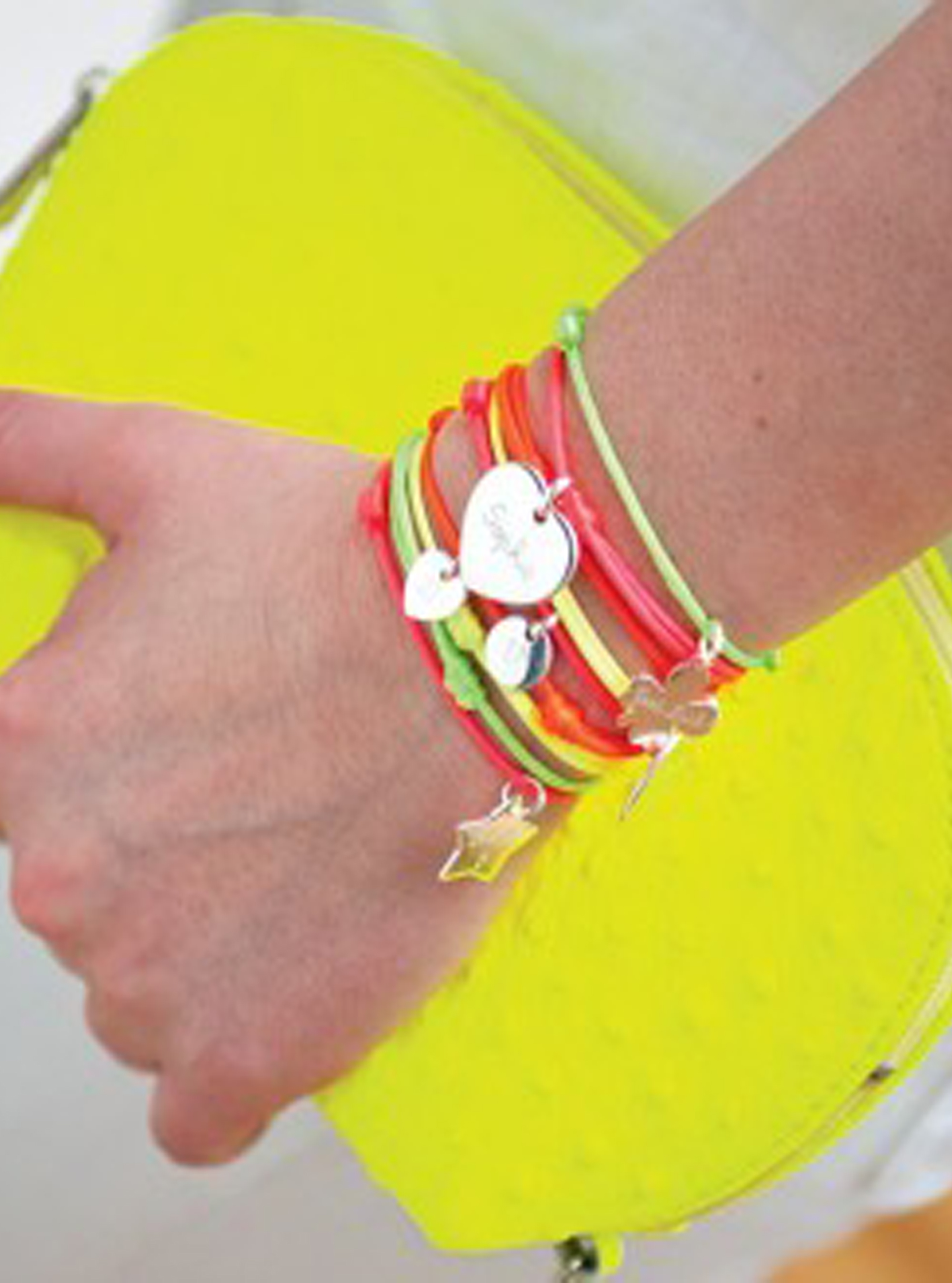 Merci Maman Neon Charm Bracelet