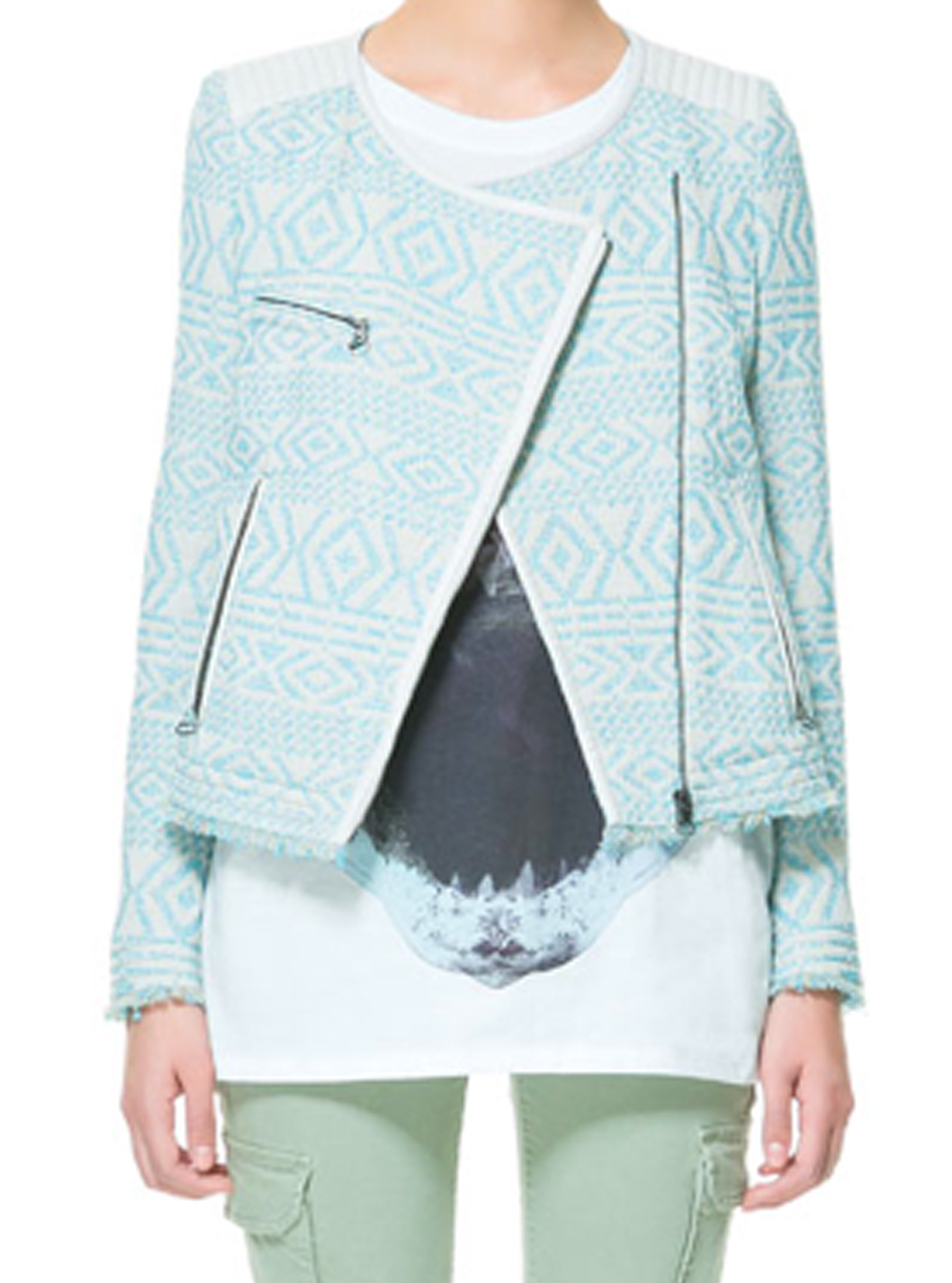 Zara Jacquard Pattern Jacket 