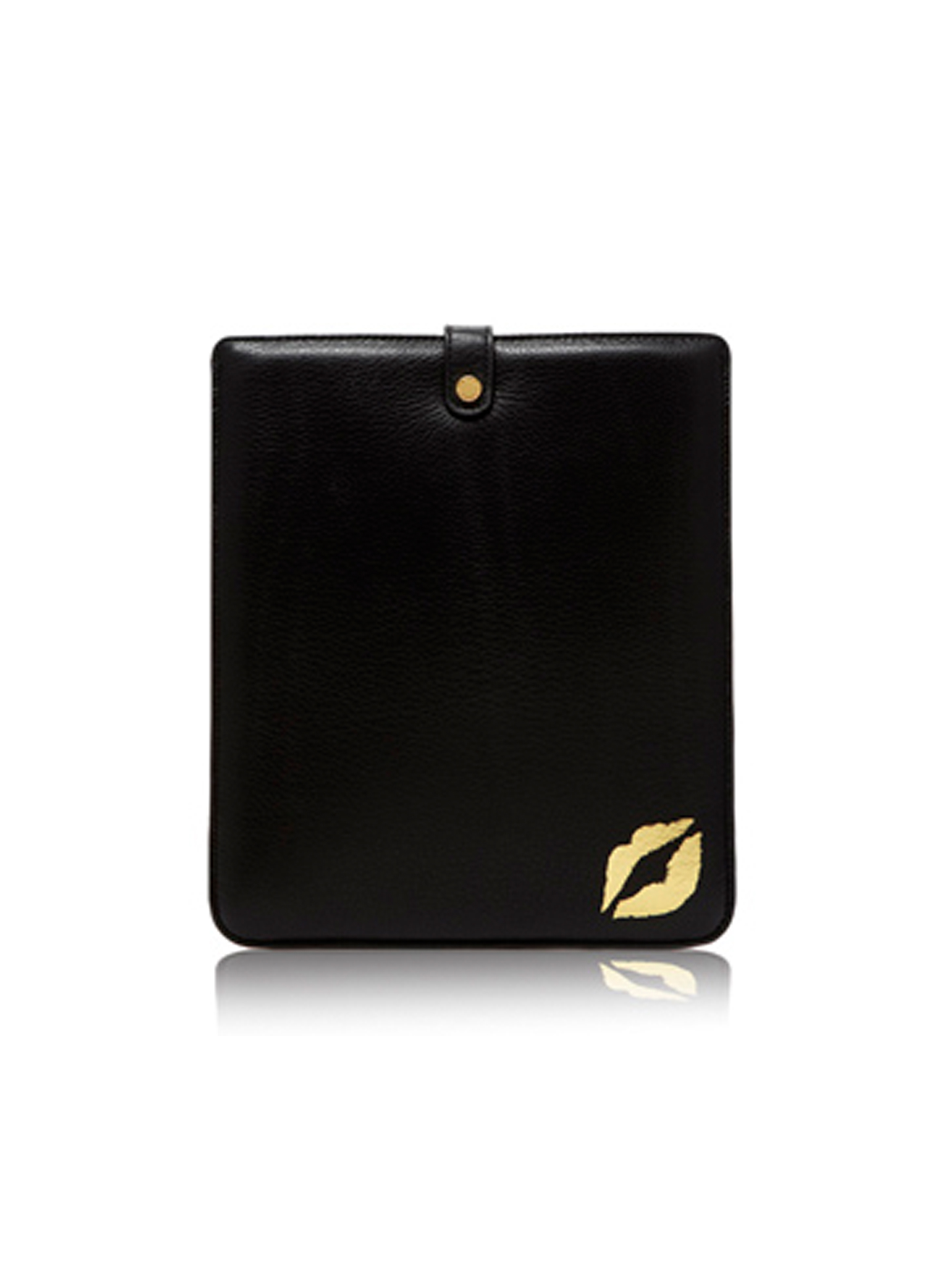 Lulu Guinness Black Lip Blot Leather iPad Sleeve Lulu Guinness Black Lip Blot Leather iPad Sleeve