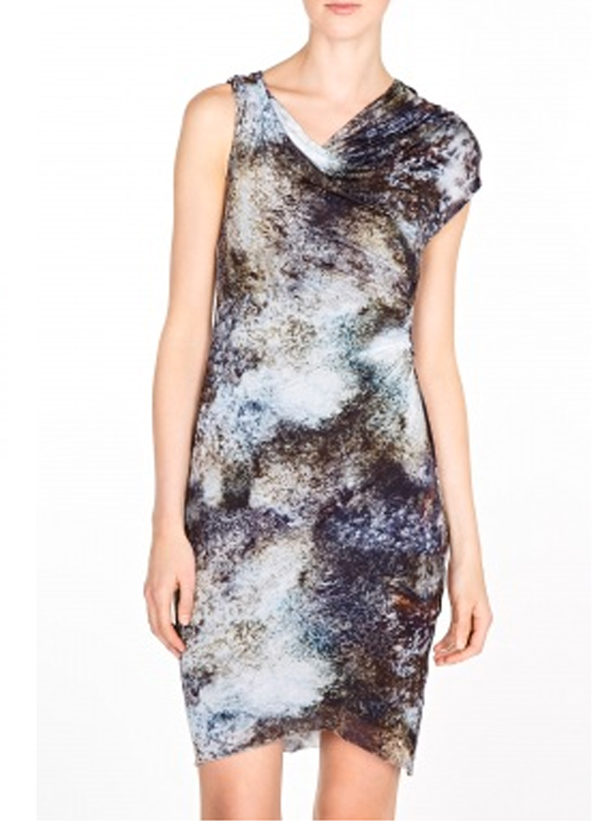 Helmut Lang Oxide Print Jersey Twist Dress Helmut Lang Oxide Print Jersey Twist Dress