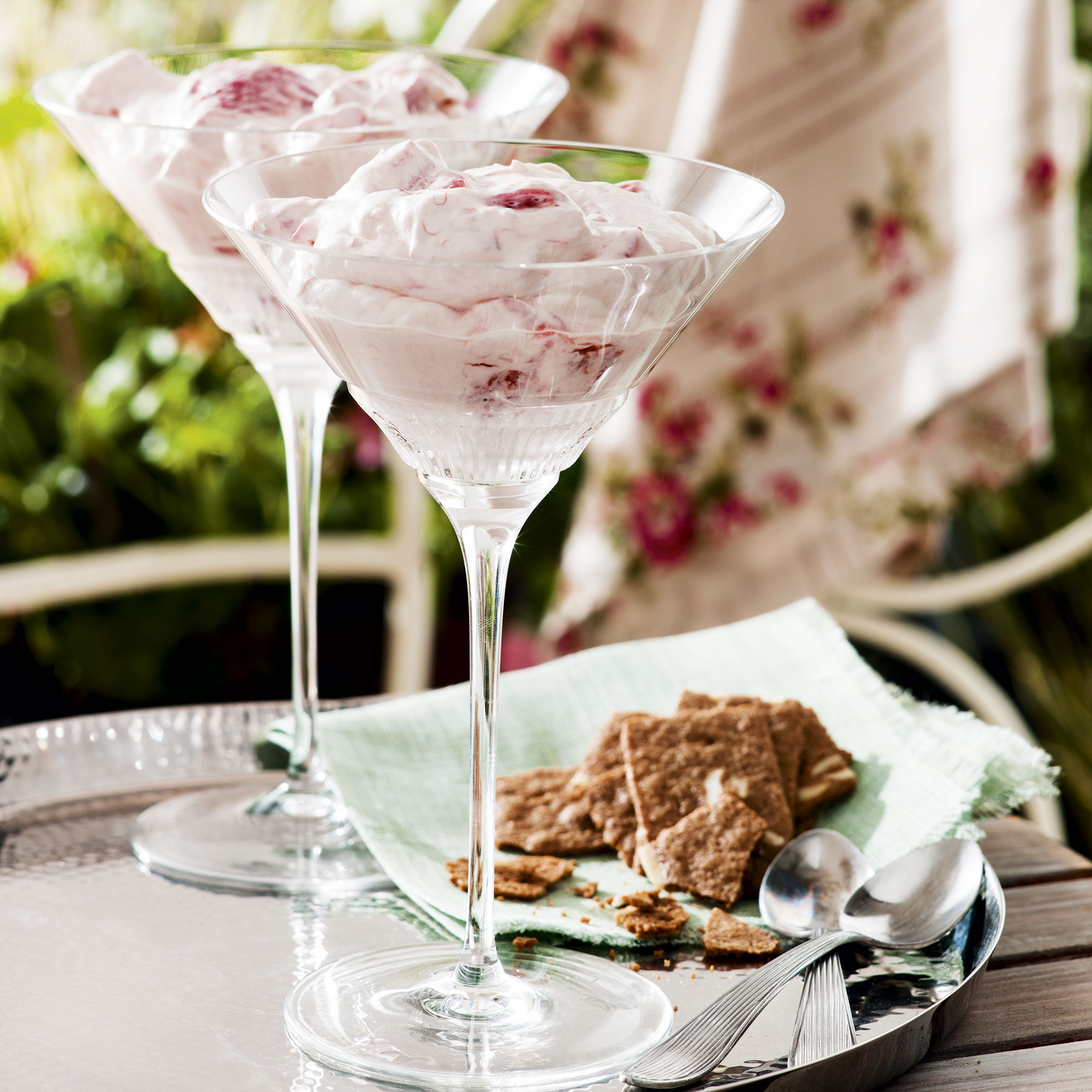 Strawberry and Rhubarb Fool Strawberry and Rhubarb fool - light desserts - summer recipes - woman&home July 2013