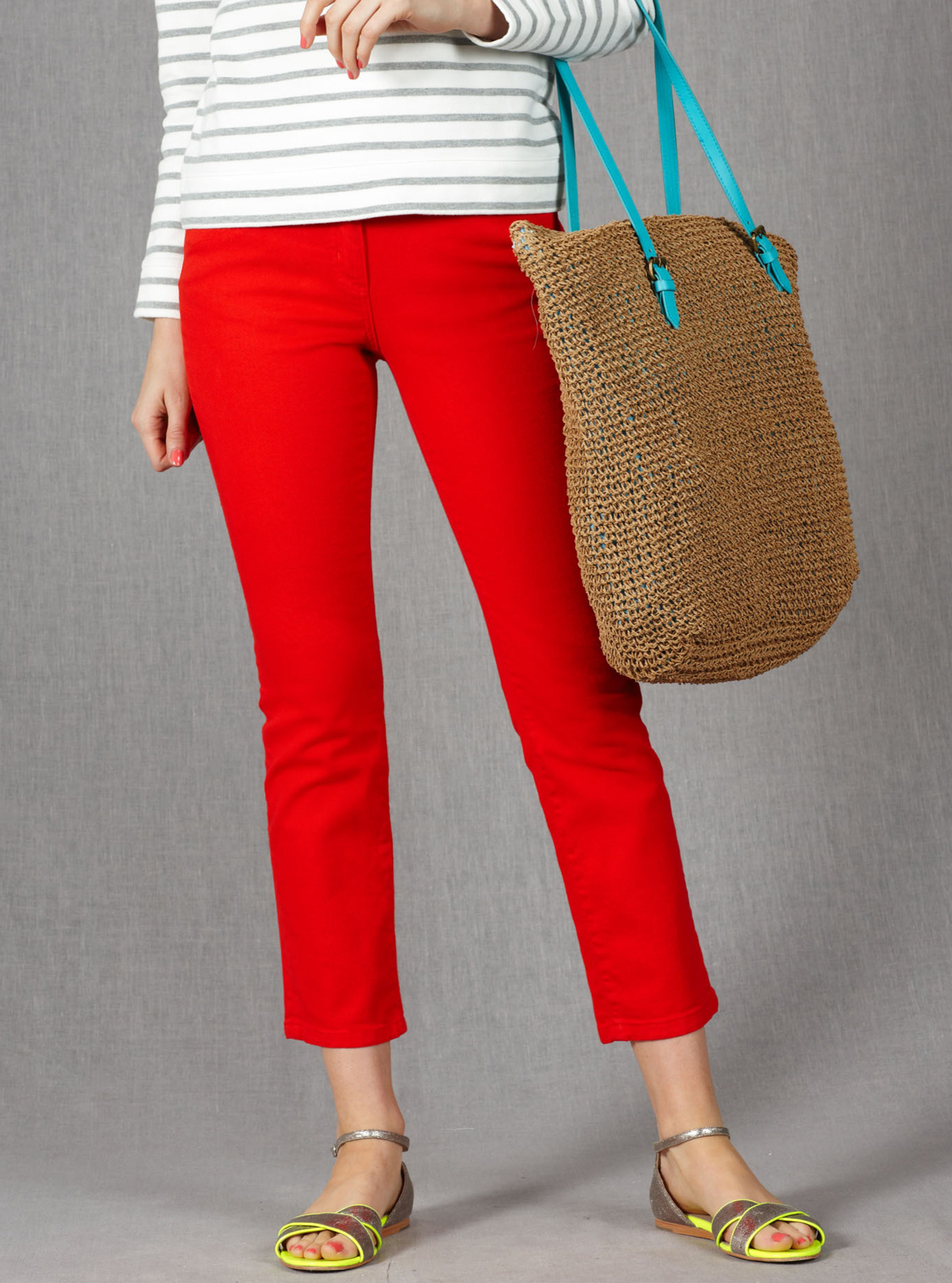 Boden Cropped Red Jeans