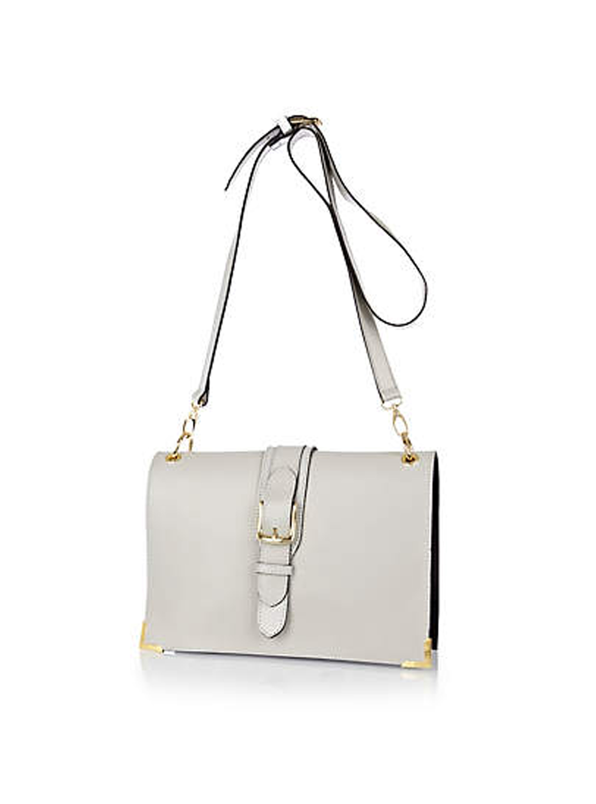 River Island Grey Leather Buckle Bag