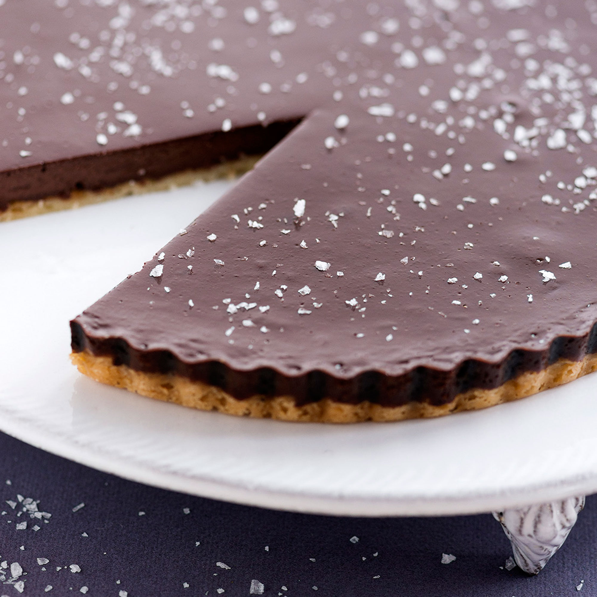 Satiny chocolate tart with sea salt Satiny chocolate tart with sea salt