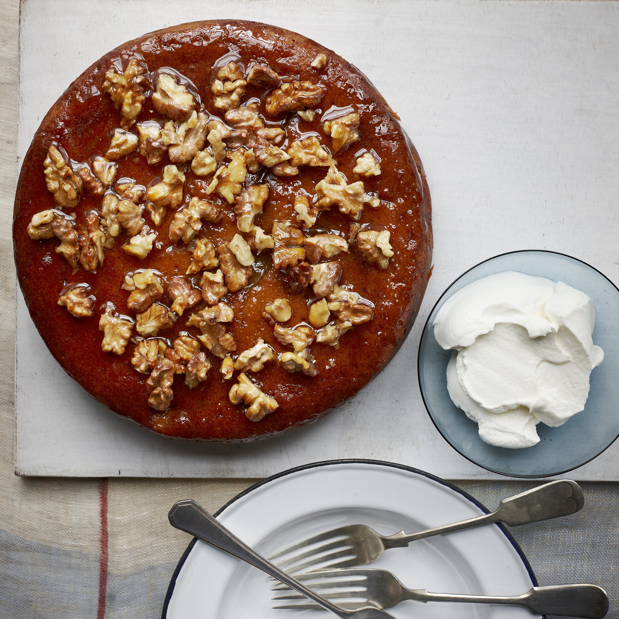 Apple and Greek Yogurt Cake with Metaxa Brandy Syrup Apple and Greek Yoghurt Cake photo