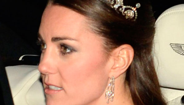 Wow! The Duchess of Cambridge looked every inch a princess last night as she attended a glittering ball at the palace. Her diamond tiara paid tribute to a very special member of the royal family. Discover who Kate honoured and see the pics in full...