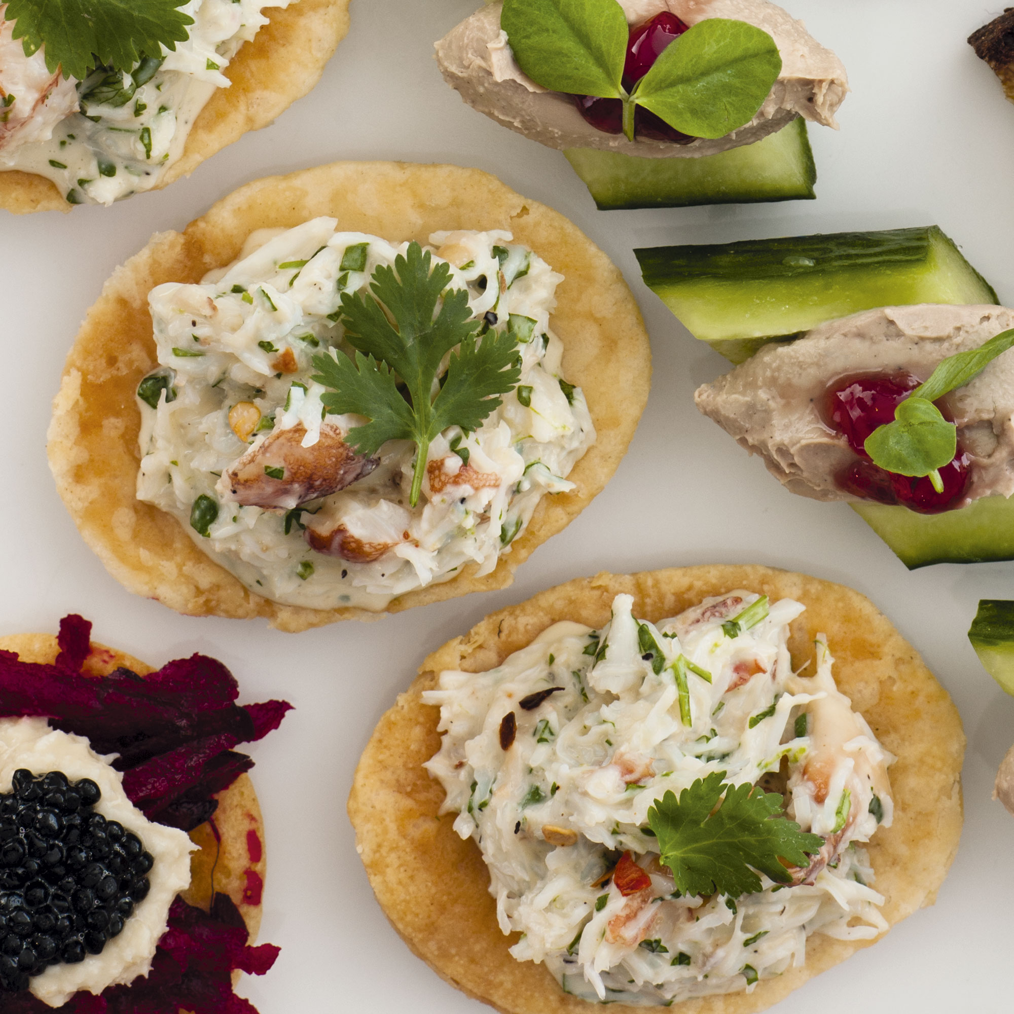 Mini Crab Open Tartlets Mini Crab Open Tartlets