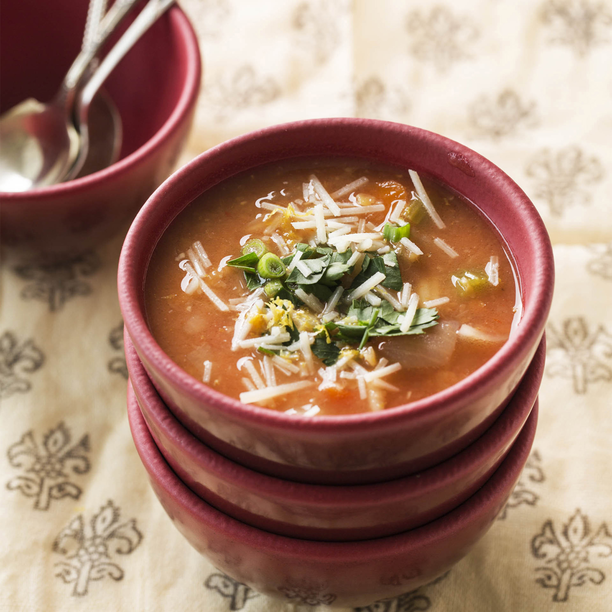 Lentil Soup with Bacon and Orzo Photo of lentil soup with bacon