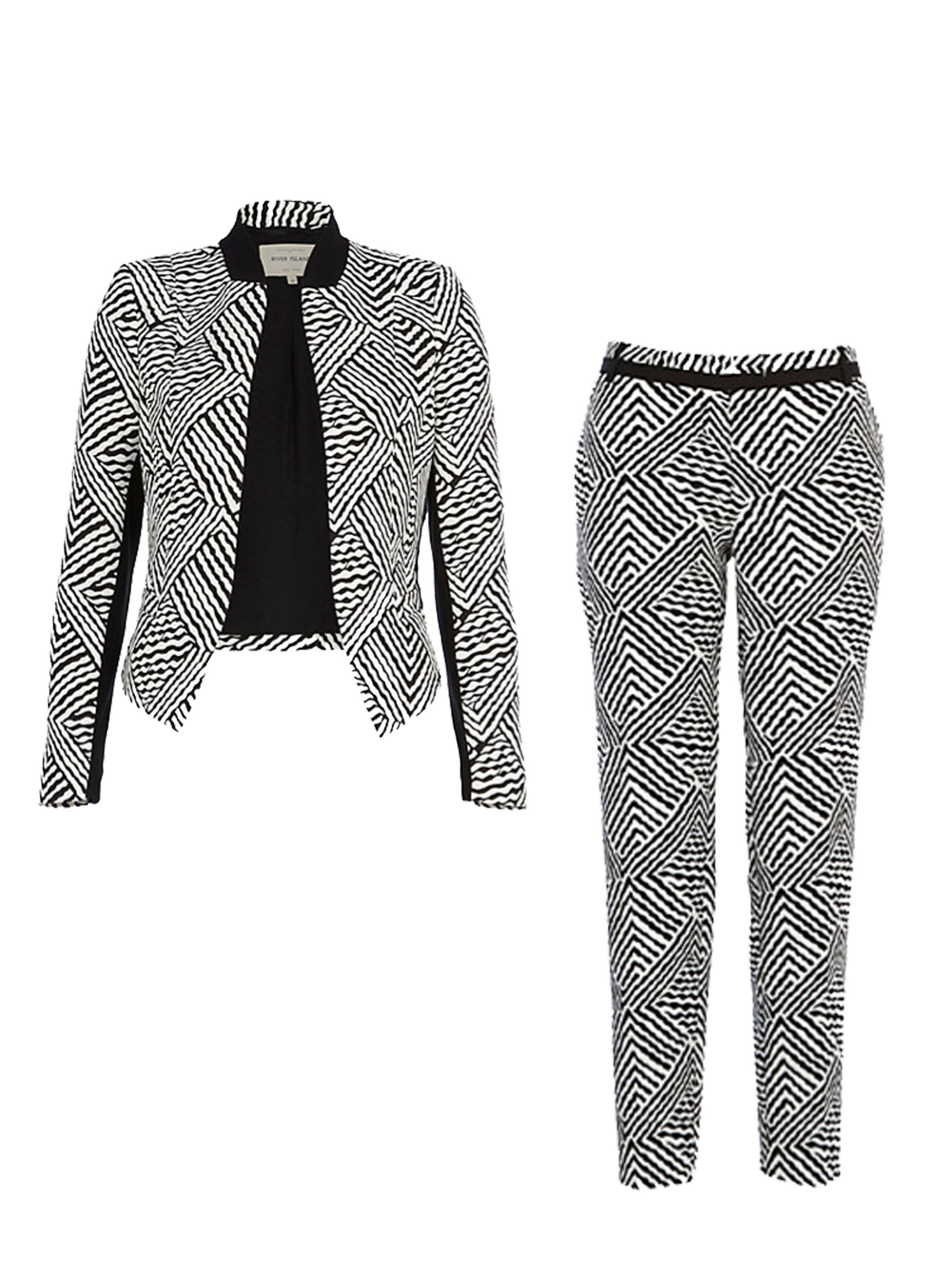 ladies jacquard trouser suit