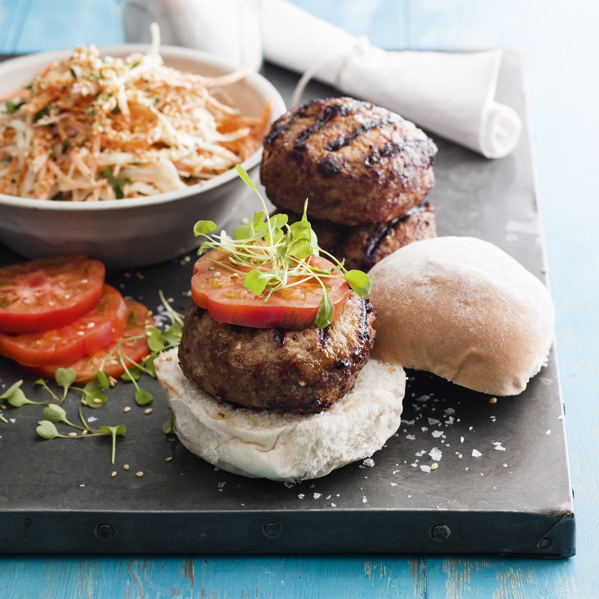 Thai Spiced Burgers with Asian Slaw Thai Spiced Burgers with Asian Slaw
