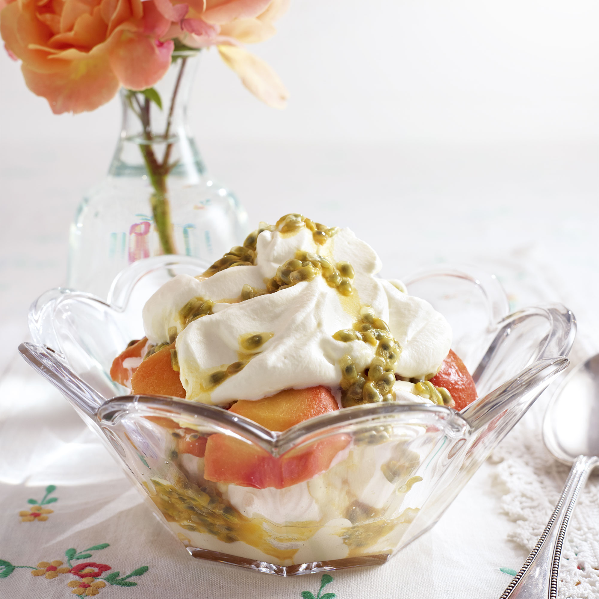 Peach and Passion Fruit Meringue Trifle Peach and Passion Fruit Meringue Trifle photo