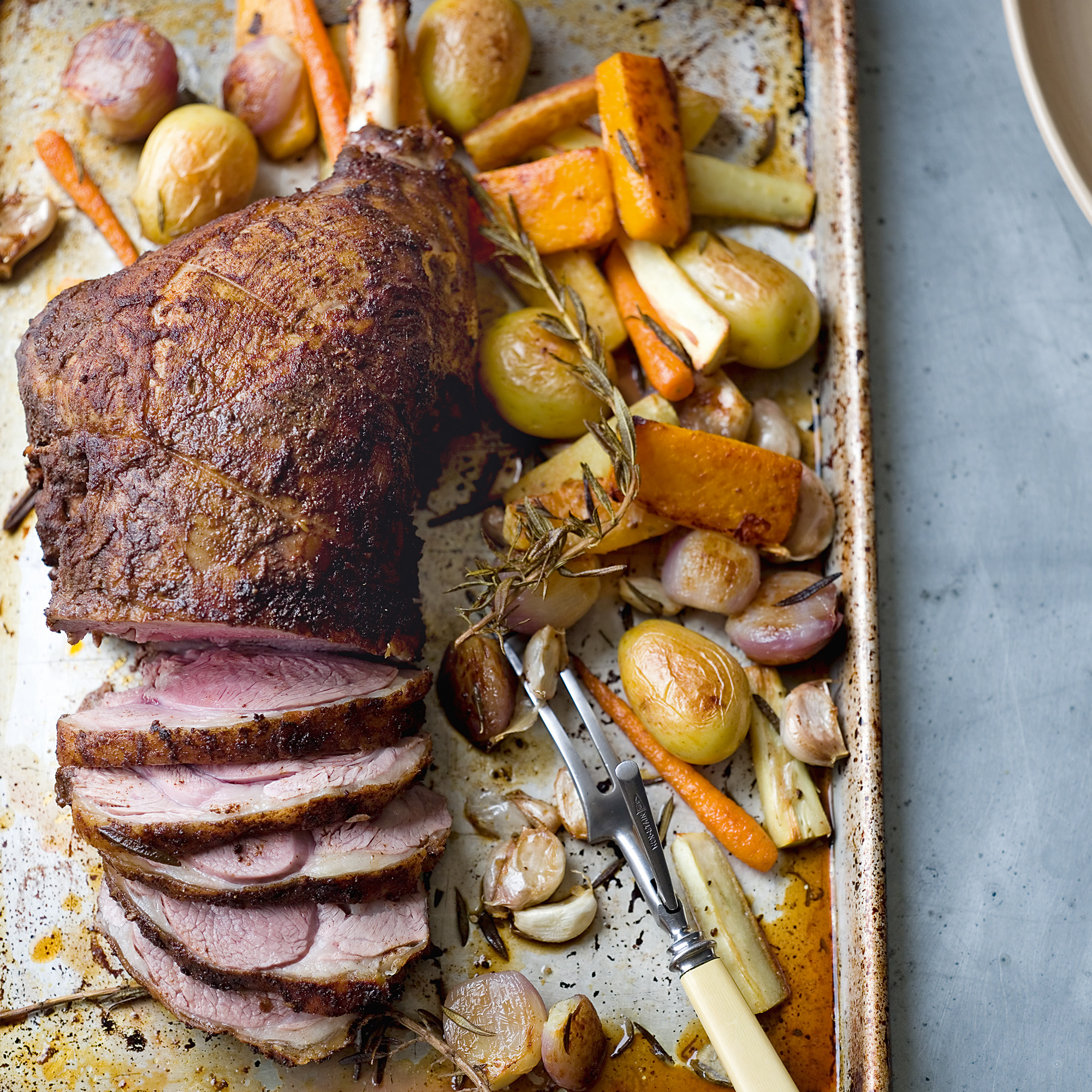 Roast Leg of Lamb with Baharat and Root Vegetables Roast Leg of Lamb with Baharat and Root Vegetables photo
