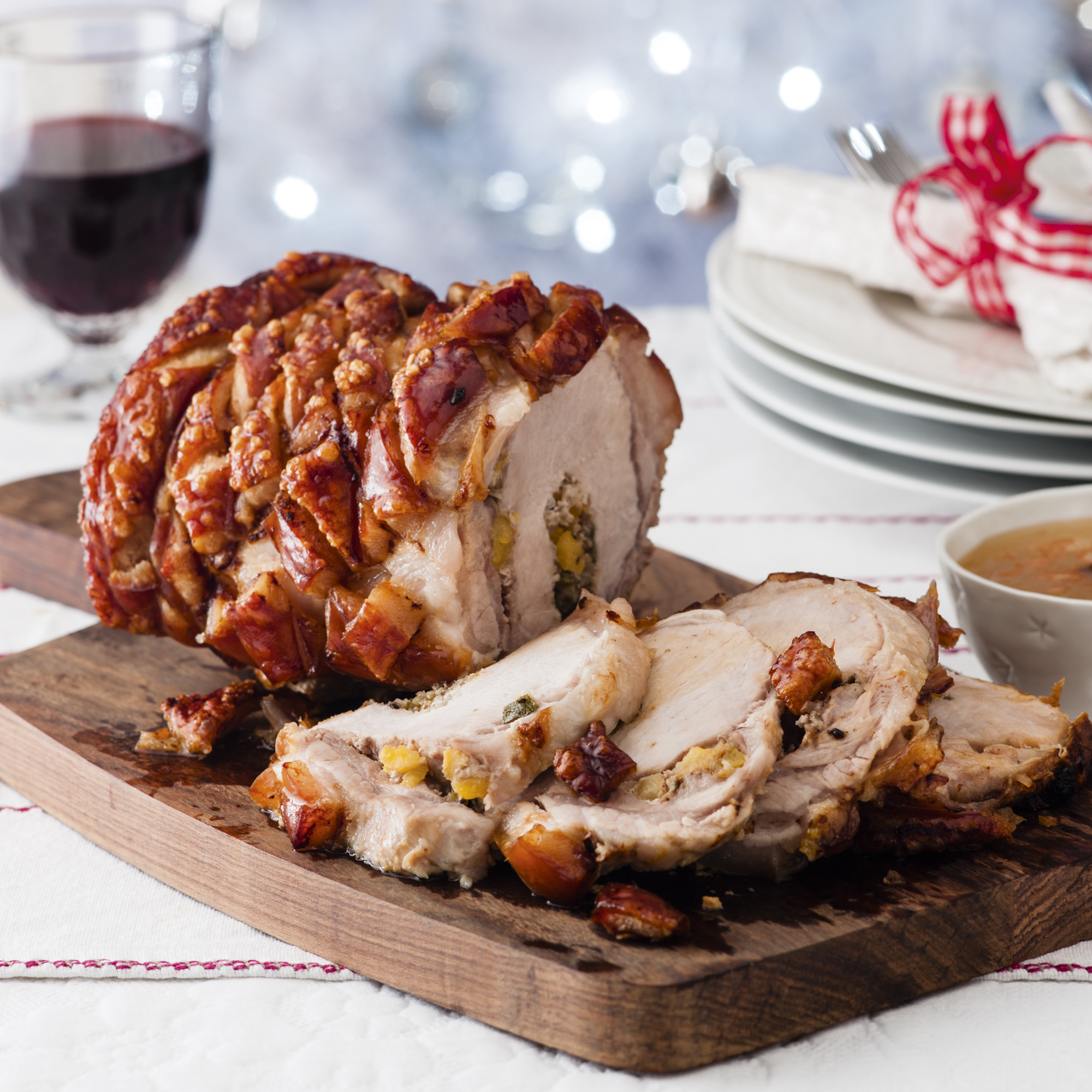 Roast Pork with Apricot and Mushroom Stuffing Roast Pork with Apricot and Sage Stuffing