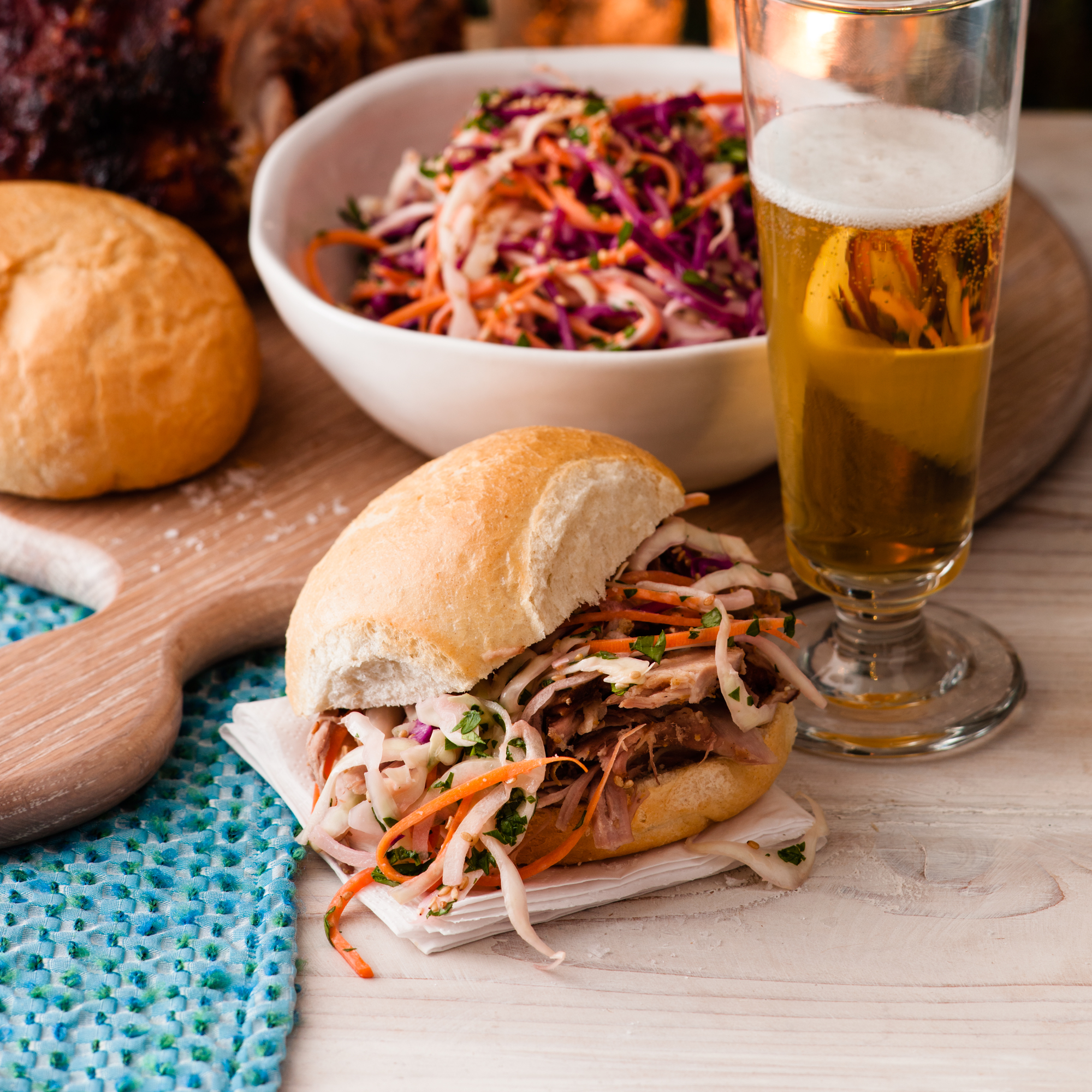 Saigon Pulled Pork with Creamed Sesame Coleslaw Saigon Pulled Pork with Creamed Sesame Coleslaw