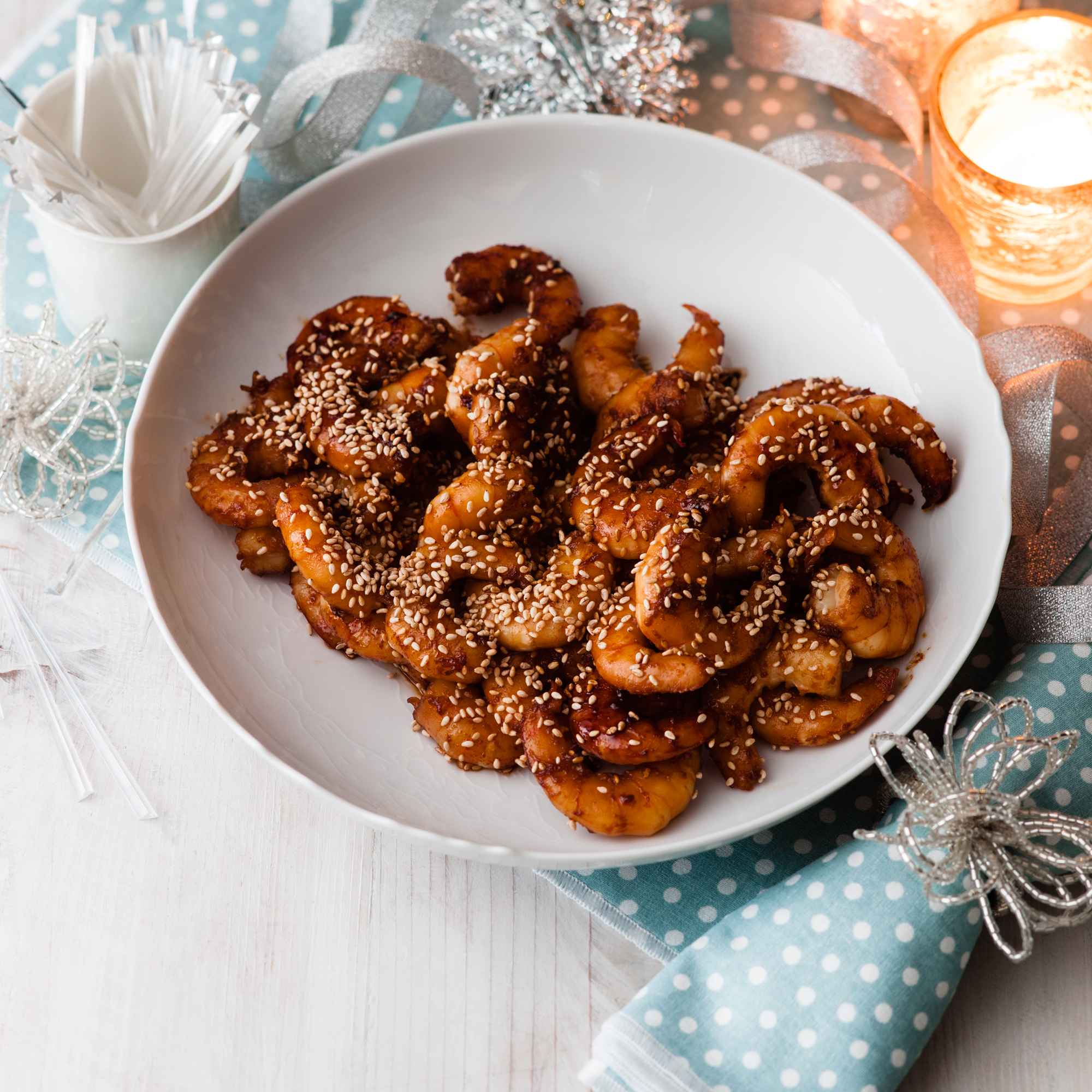 Teriyaki King Prawns with Toasted Sesame Seeds Teriyaki King Prawns with Toasted Sesame Seeds