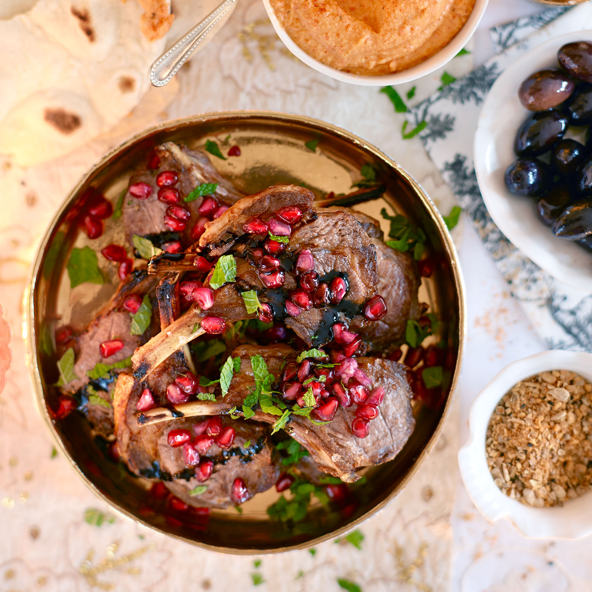Lamb Cutlets with Pomegranate and Mint Lamb Cutlets with Pomegranate and Mint