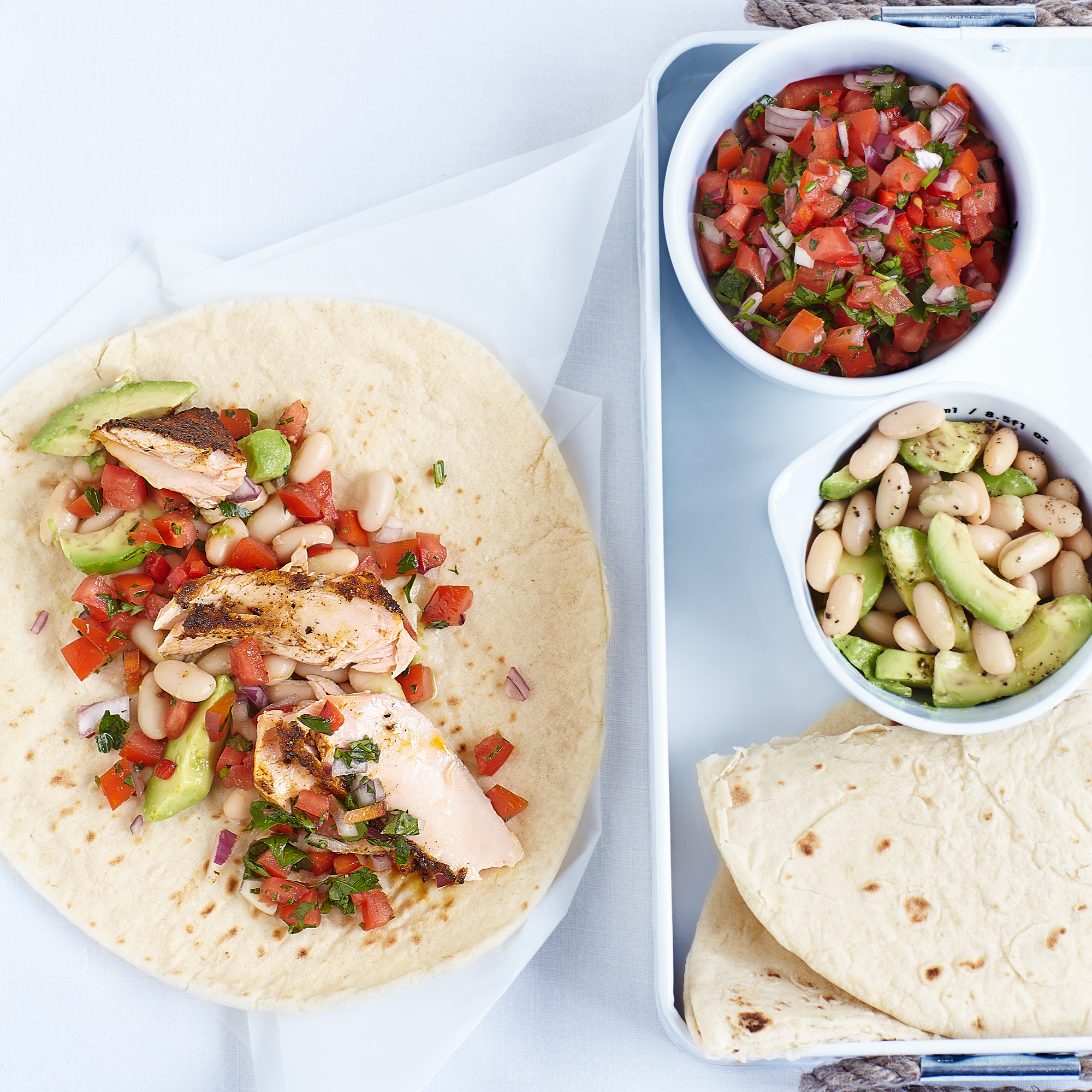 Cajun Salmon Wraps with Salad Cajun Salmon Wraps with Salad