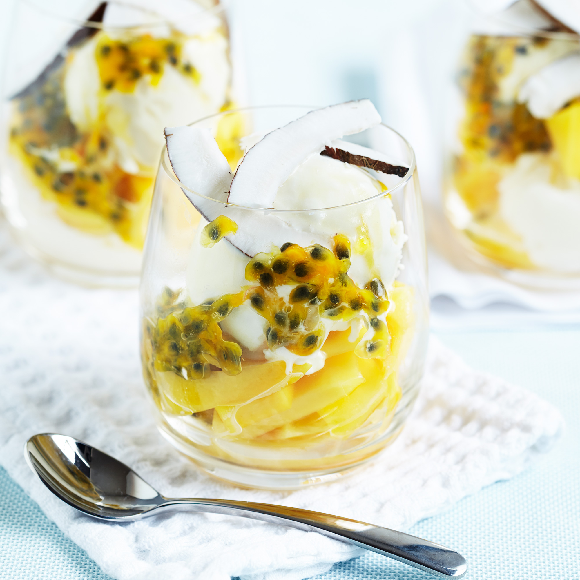 Dairy Free Mango and Passion Fruit Sundae Dairy Free Mango and Passion Fruit Sundae