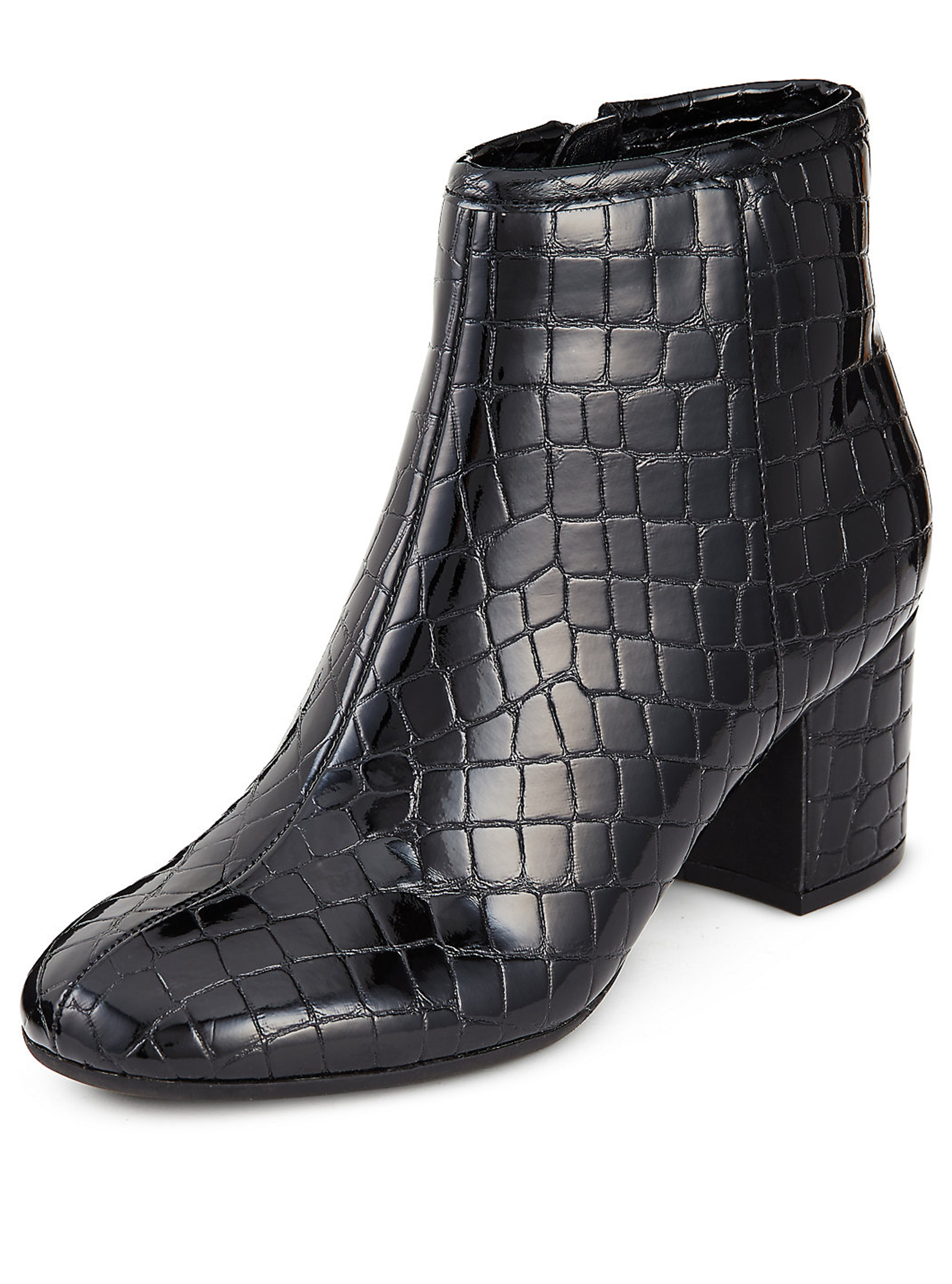 mock croc ankle boots