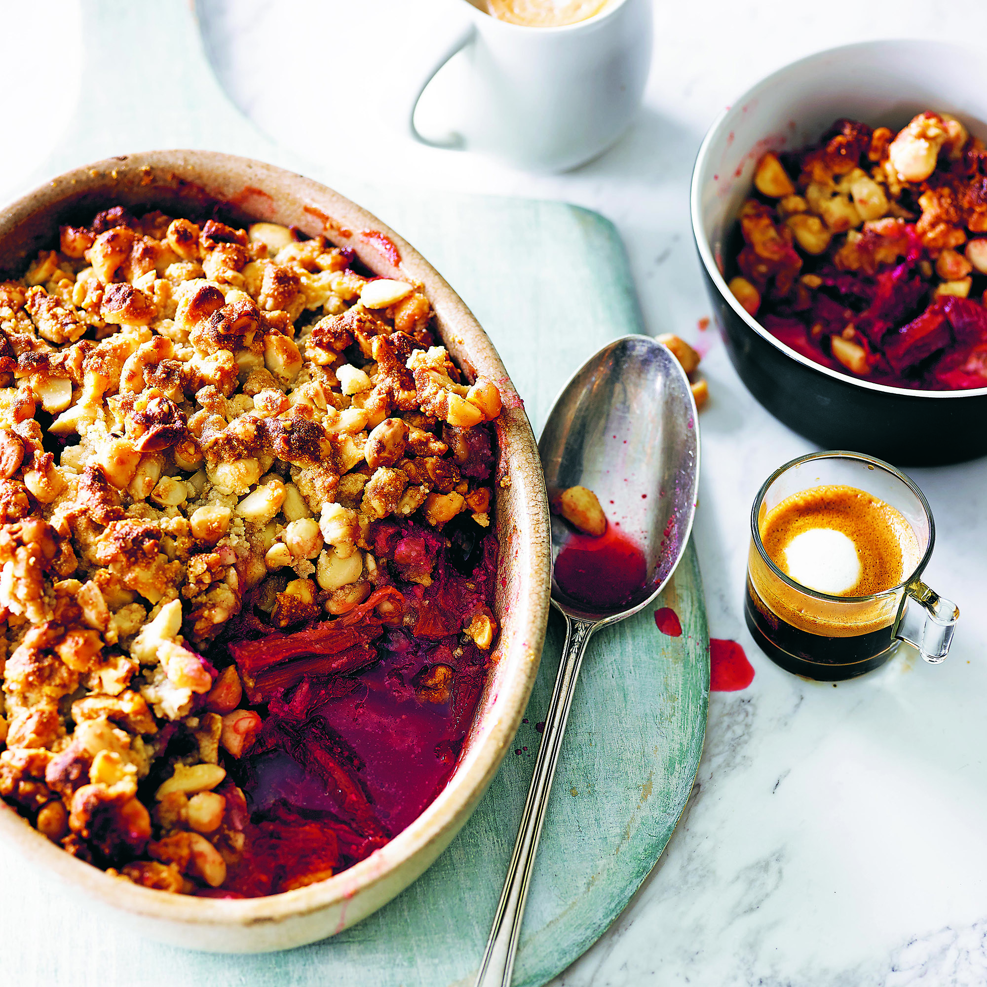 Slow Cooker Honey And Rhubarb Nut Crumble Slow Cooker Honey And Rhubarb Nut Crumble