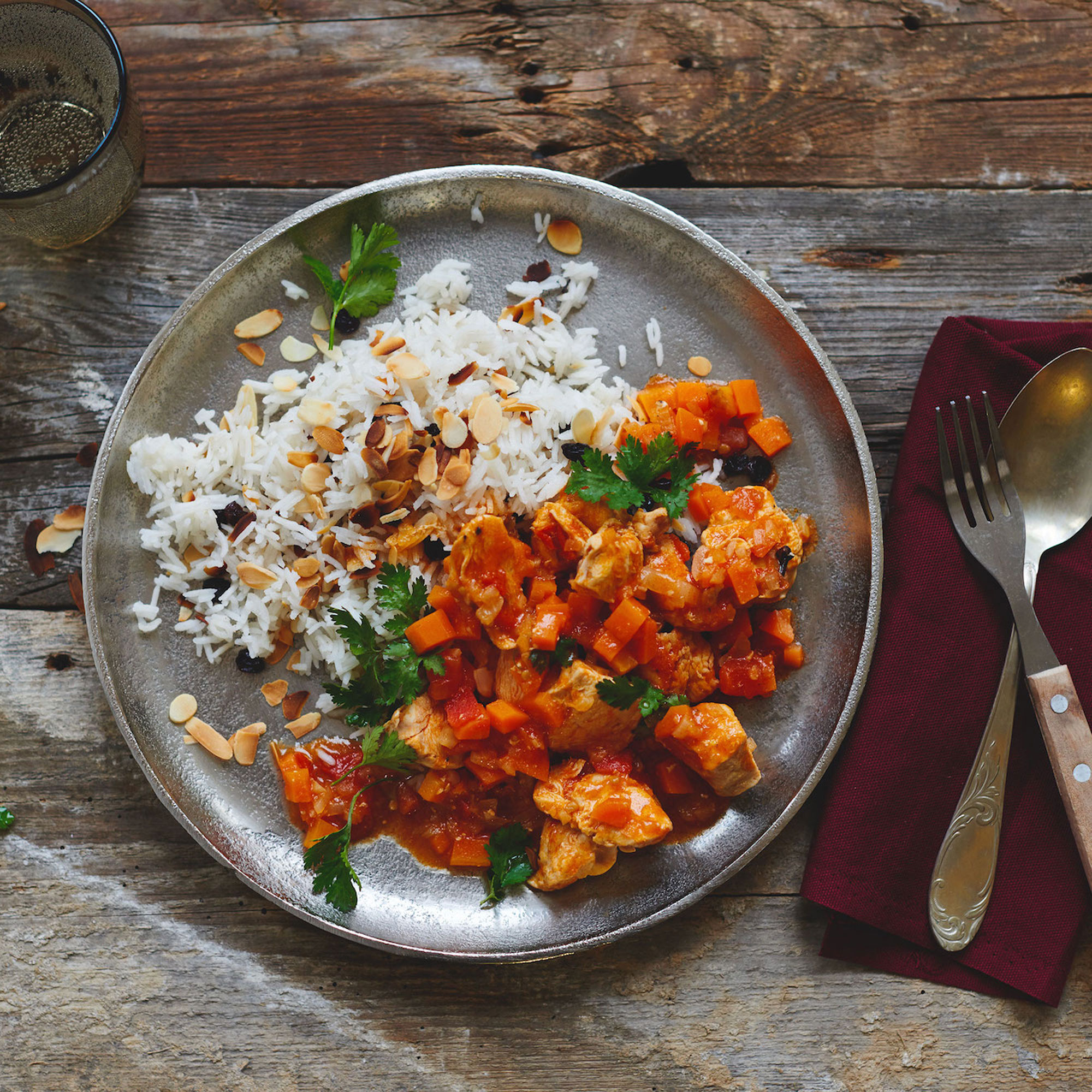 Arabic Sweet Spiced Chicken With Raisin And Almond Rice Arabic Sweet Spiced Chicken With Raisin And Almond Rice