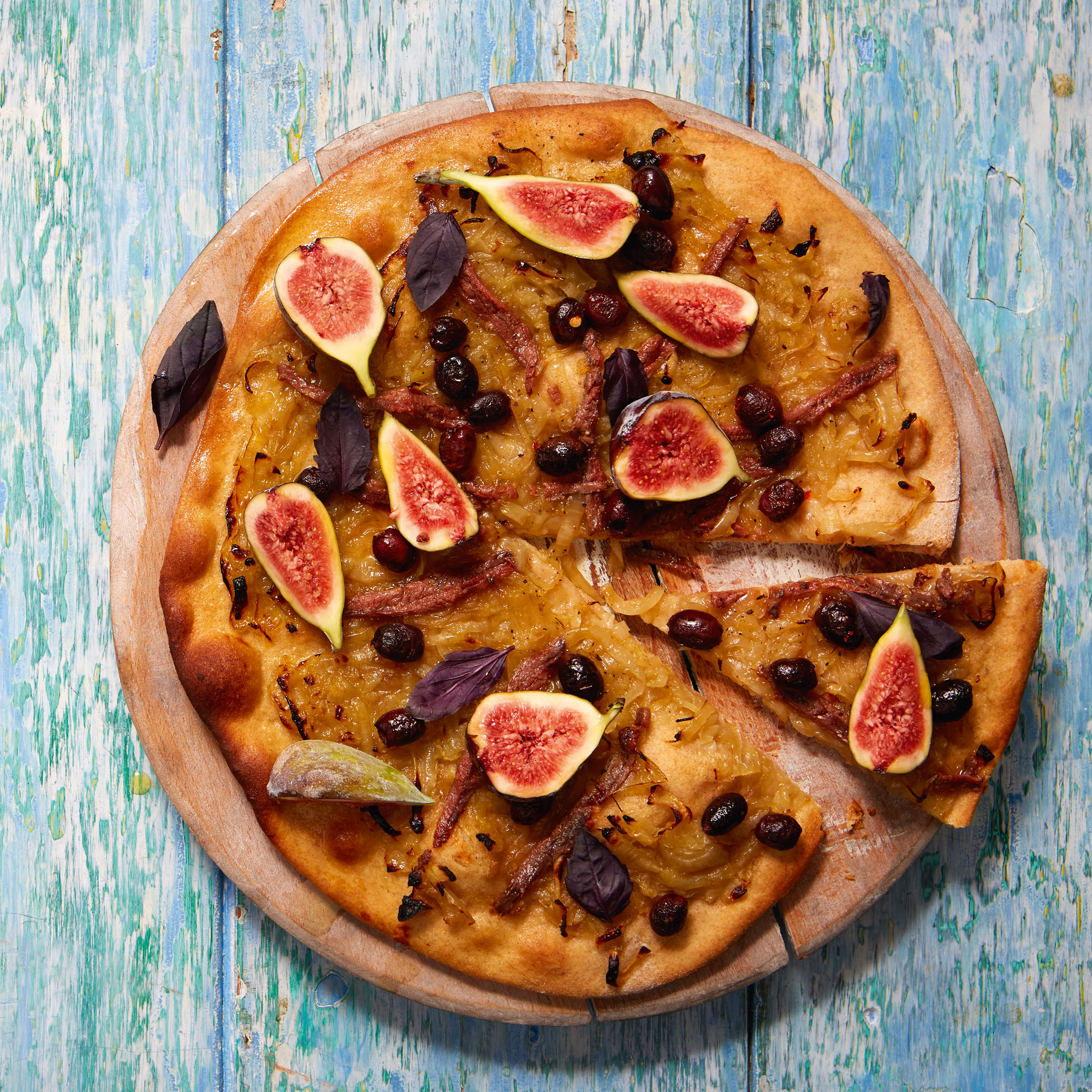 Spelt Pizza With Figs, Olives And Anchovies Spelt Pizza With Figs, Olives And Anchovies