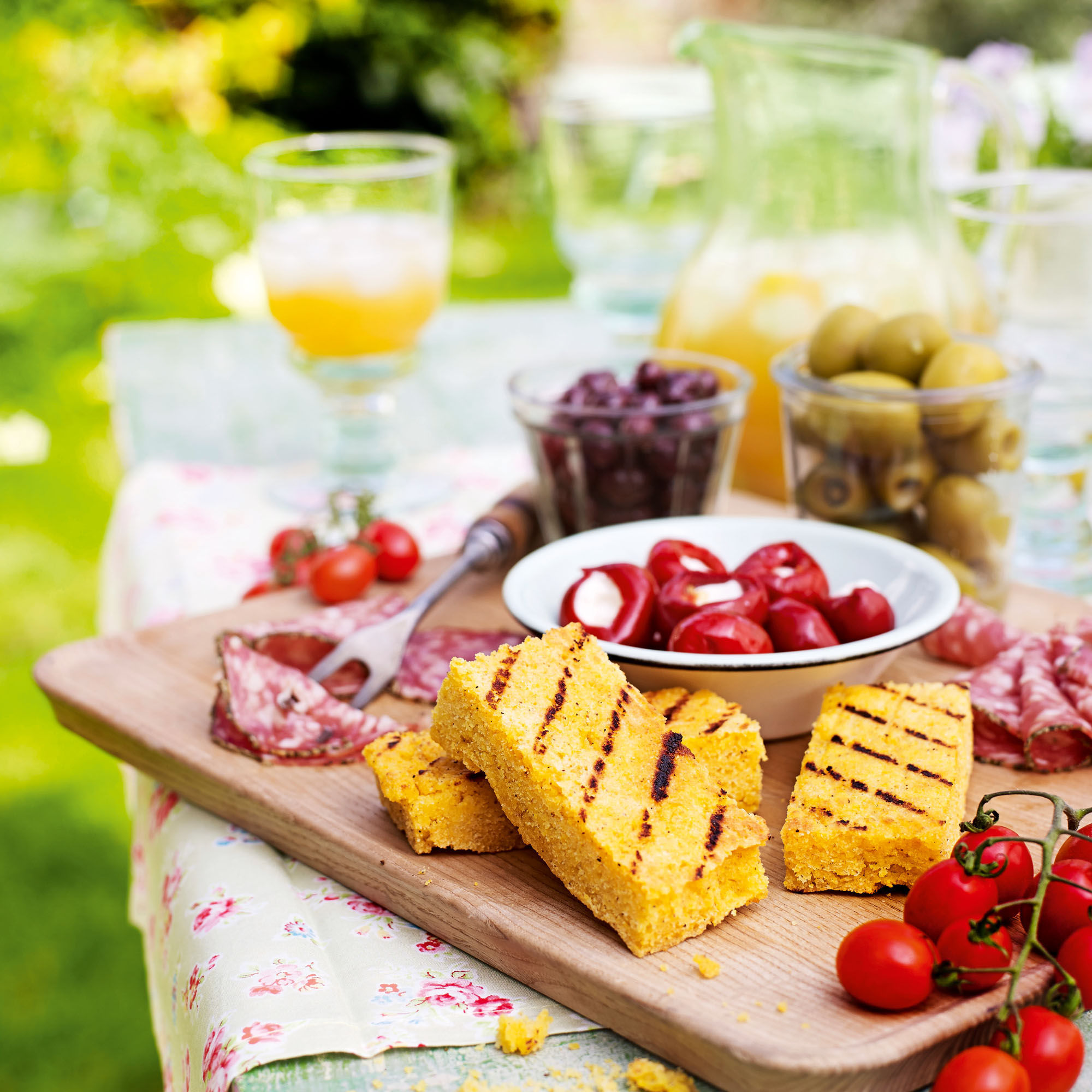 Polenta Bread with Antipasti Woman And Home