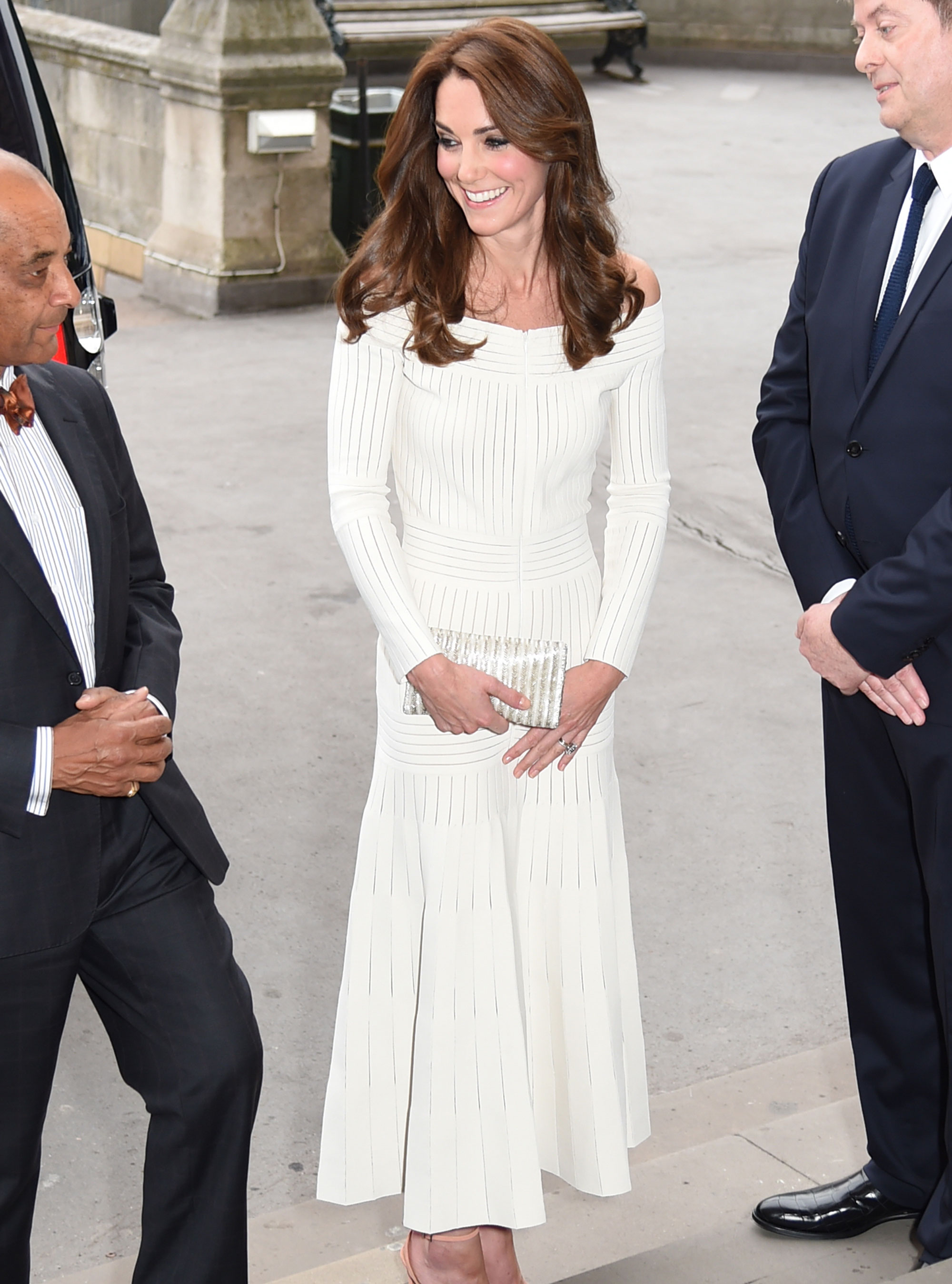 Kate Middleton attends the Art Fund Musem of the Year Award in a Barbara Casasola off-the-shoulder dress Kate Middleton Natural History Museum