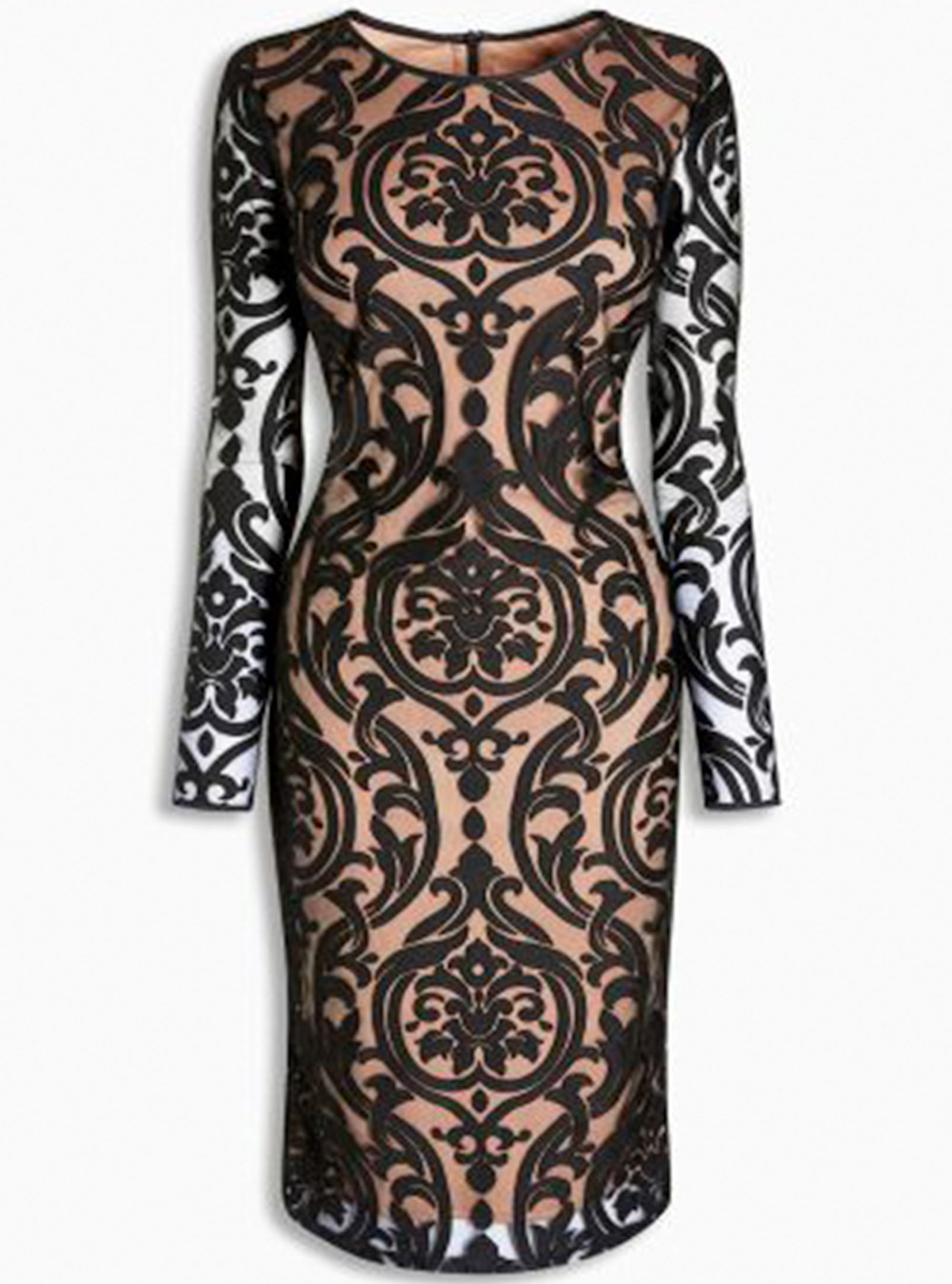 Black/Nude Long Sleeve Bodycon Dress, £42.00, Next partydress