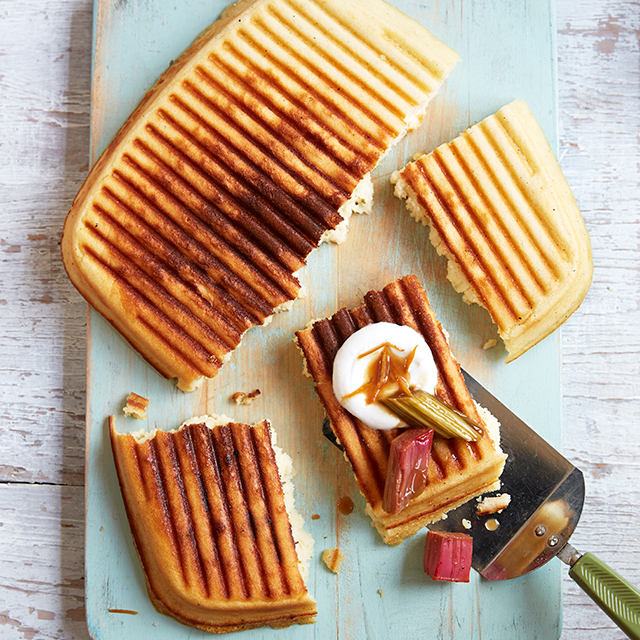 FODMAP Griddle Pan Waffle With Orange and Rhubarb Compote FODMAP Griddle Pan Waffle With Orange and Rhubarb Compote